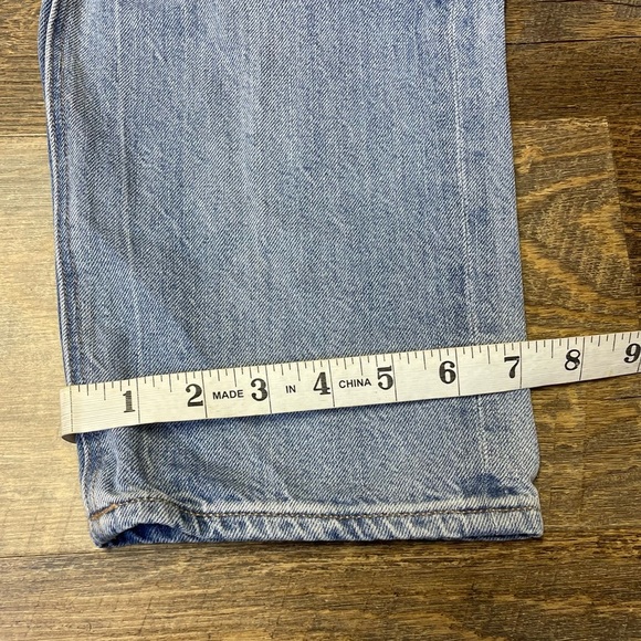 American Eagle Baggy Jeans Womens 2 High Rise Straight Leg Blue Denim Distressed - Picture 10 of 10